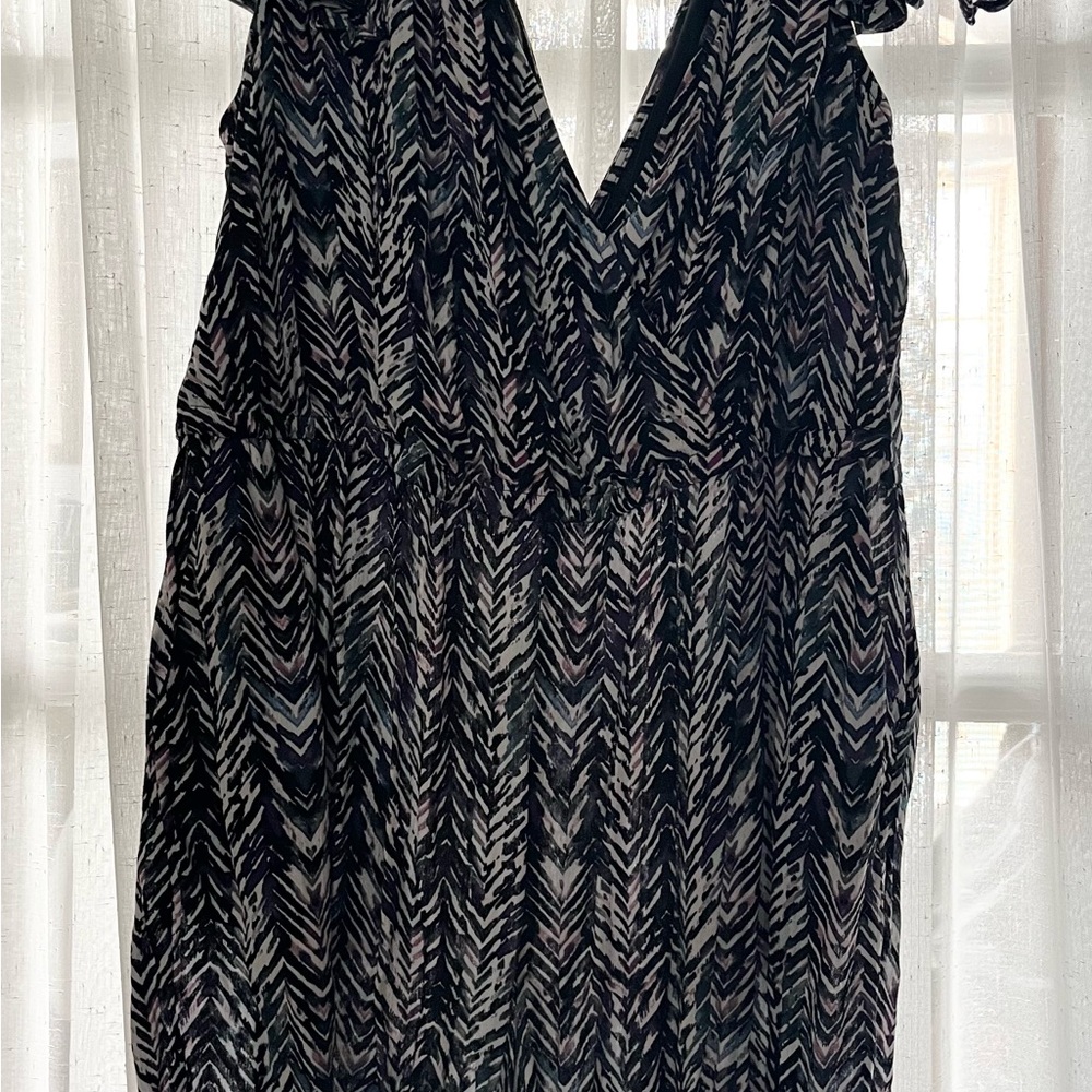 Torrid Black and White Chevron Midi Romper